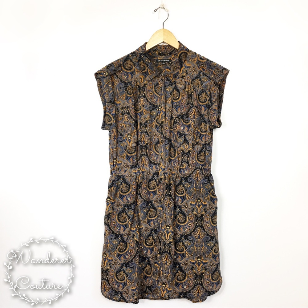 Broadway & Broome Paisley Short Sleeve Dress